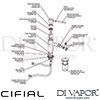 Cifial 32411TH.U Technovation 465 Chrome Black Mono Bidet Mixer Dimension